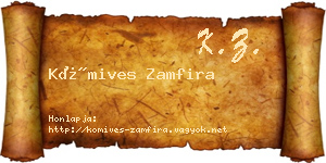 Kőmives Zamfira névjegykártya